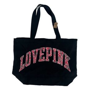 NWT PINK Victoria’s Secret Black “LOVEPINK” Shoulder Bag